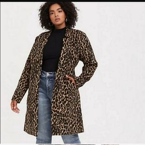 NWT Torrid Leopard Woolen Car Coat